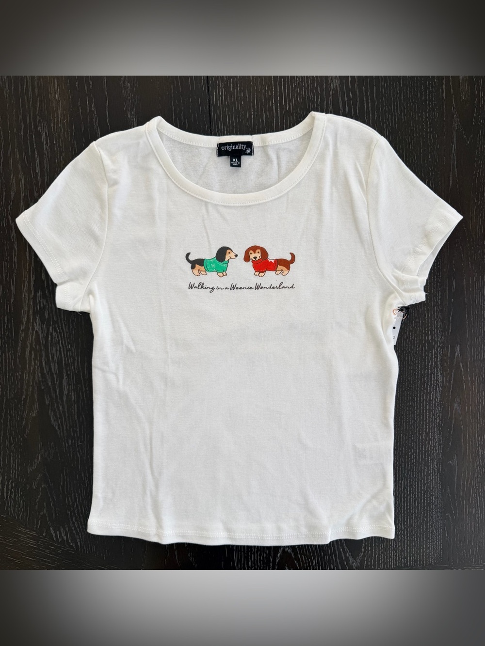 Originality Kids White Short-Sleeve Tee with Dachshund Graphic